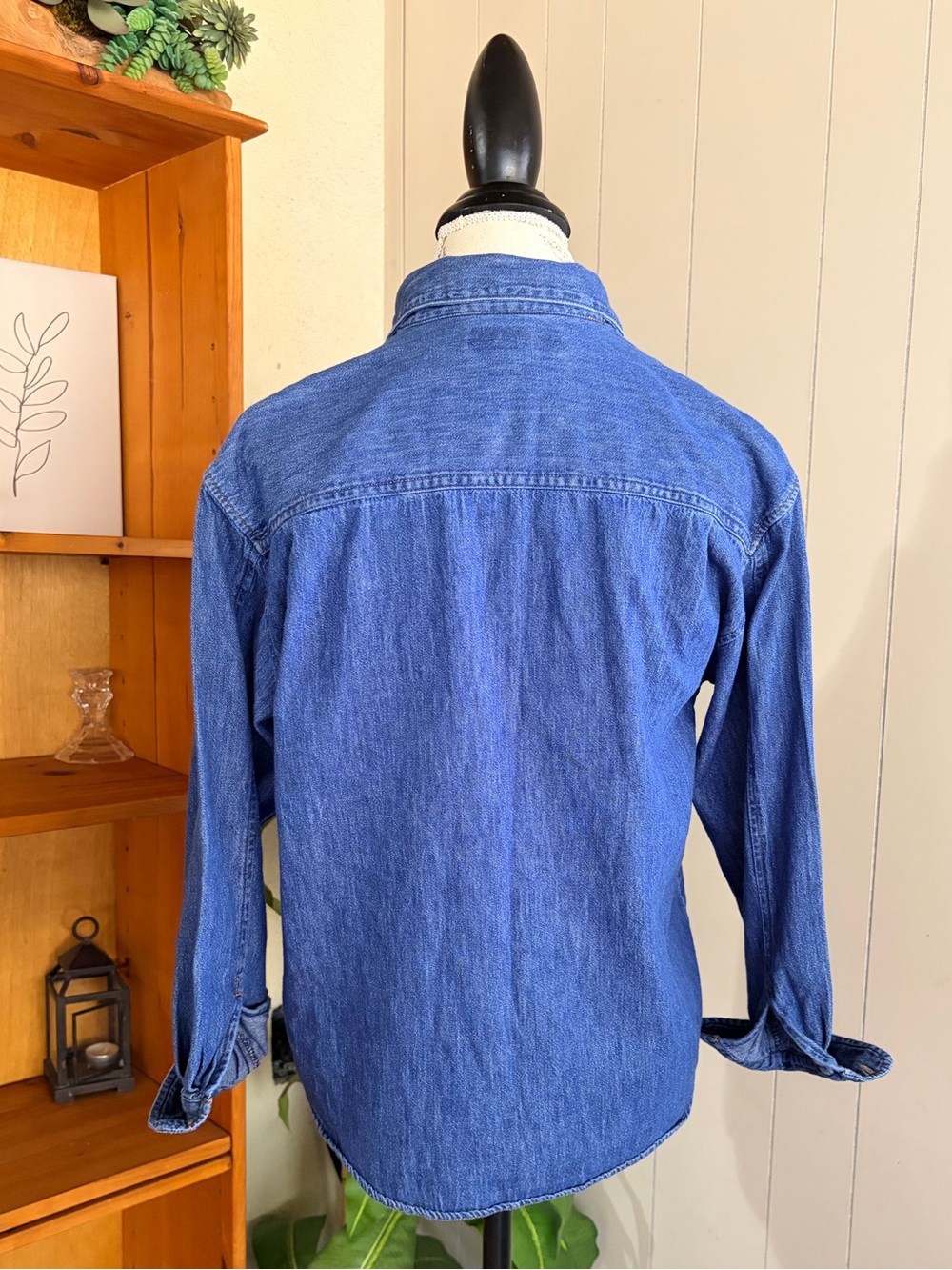 Vintage Guess Denim Button Up Top  100% Cotton 90s Y2K S Petite Preppy - Picture 4 of 7